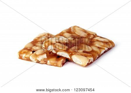 Indian sweet brittle bars isolated over white