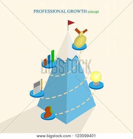 Professional growth concept isometric vector color illlustration