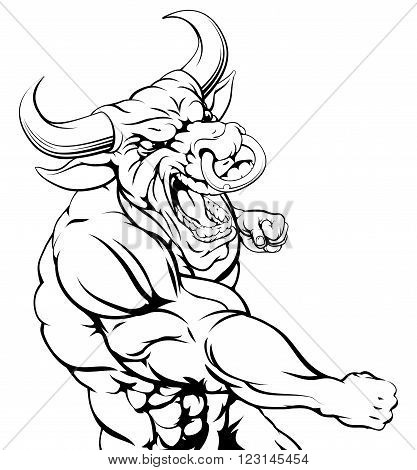 Tough Bull Character Punching