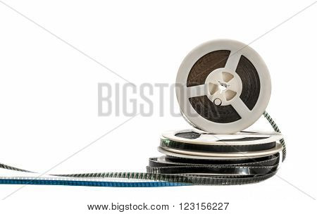 Old film strip isolated on white background