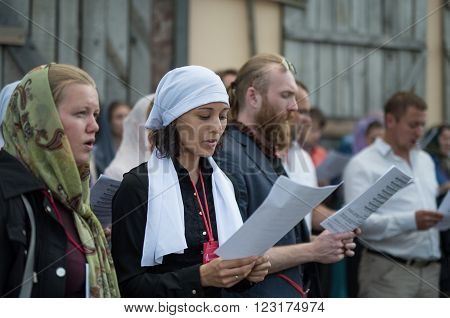Valaam Island Russia - July 28 2015: First St. Vladimir Valaam Festival 