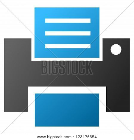 Print File vector toolbar icon for software design. Style is gradient icon symbol on a white background.