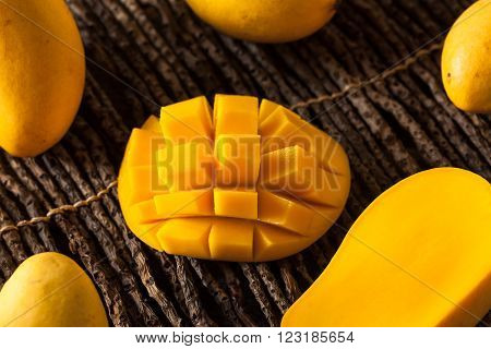 Raw Organic Yellow Mangos Ready to Eat