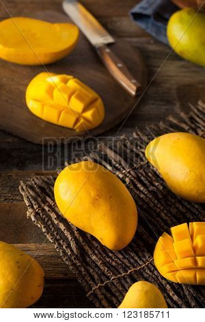 Raw Organic Yellow Mangos Ready to Eat