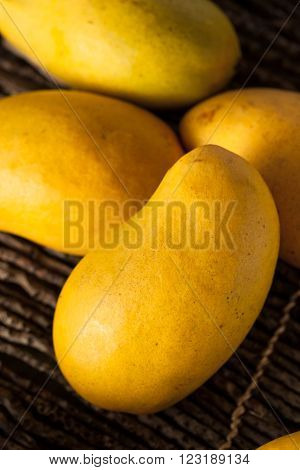 Raw Organic Yellow Mangos Ready to Eat