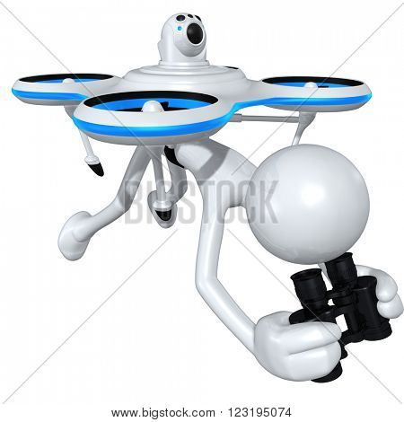 Aerial Drone 3D Illustration Concept 