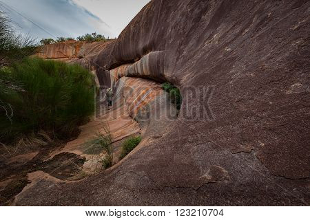 Rainbow Wave rock formation at Elachbutting Rock, Western Australia