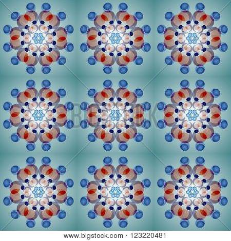Fractal Pattern Abstract 3D blue red soft colors