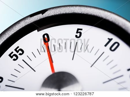 Macro Of A Kitchen Egg Timer - 0 Minutes