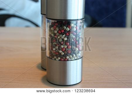 Salt and pepper mix. Food ingredient for cooking.