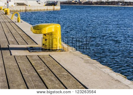 Bitt  in the port by the sea