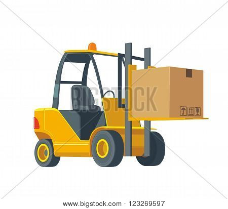 Flat banner production process in Warehouse. Vector illustration for business info graphic web presentations advertising.