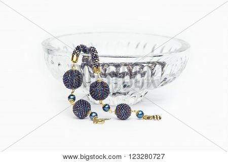 Violet crochet rope in a crystal vase