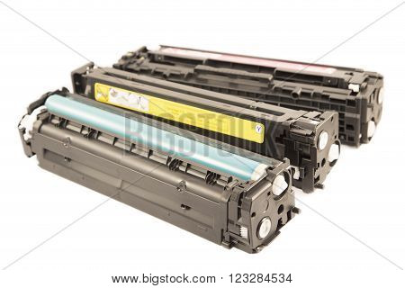 Laser cartridges isolated on a white background