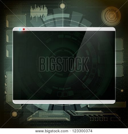 Futuristic design the screen. Technology interface. Stock vector illustration.
