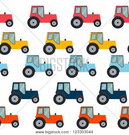 Ftat Tractor Seamless Pattern Background Vector Illustration EPS10