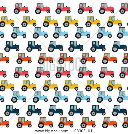 Ftat Tractor Seamless Pattern Background Vector Illustration EPS10