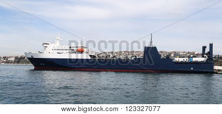 Roro Ship is loading in a Port