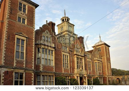 Blickling Hall at dusk, in Blickling near Aylsham in Norfolk, UK.