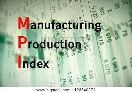 Acronym MPI as Manufacturing Production Index. The financial data visible in the background.