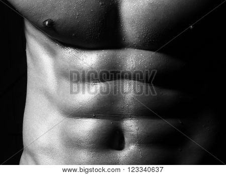 Closeup Background Of Male Belly