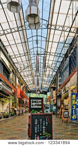 Atami, Japan - October 27, 2012: Shopping gallery in Atami city Shizuoka prefecture Japan.