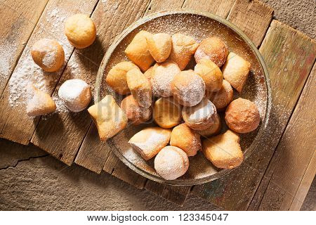 Traditional Kazakh (Asian) baursak dish prepared from dough