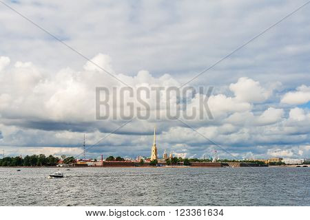 The Peter and Paul Cathedral in Saint-Petersburg, Russia. The Peter and Paul fortress.