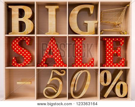 Big sale and 50% lettering in wardrobe