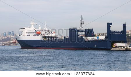 Roro Ship is loading in a Port