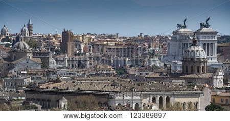 Rome's panorama taken from the janiculum hill
