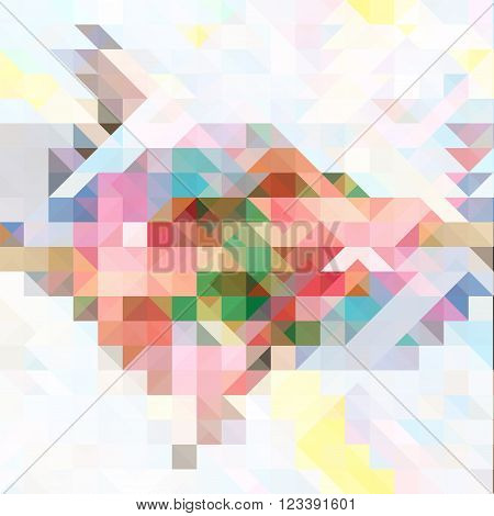 Pastel colorful abstract polygonal vector background in light and pale palette