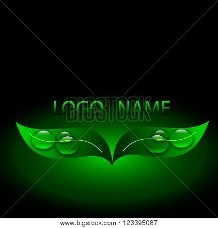 Vector illustration of a green logo, ecology, clean water