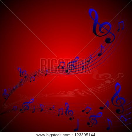Vector illustration of musical abstraction, motif, treble clef