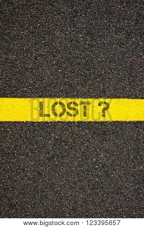 Road Marking Yellow Line With Word Lost