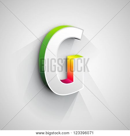Abstract Logo Design Template. Creative 3d Concept Icon. Letter G Stylization