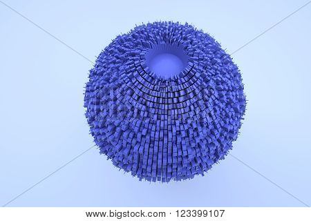 Abstract 3D Design Building in Motion. §D Render