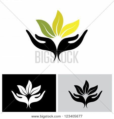 Concept Of Wellness, Protecting Nature - Vector Graphic. Also Represents Concepts Like Environment P