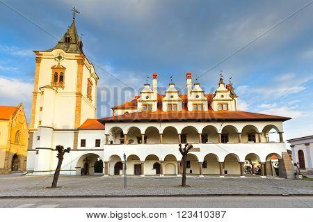 Old town hall in the main square of medieval town of Levoca in eastern Slovakia.