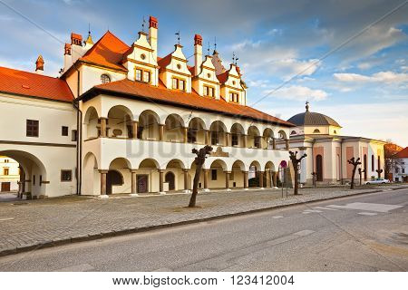 Old town hall in the main square of medieval town of Levoca in eastern Slovakia.
