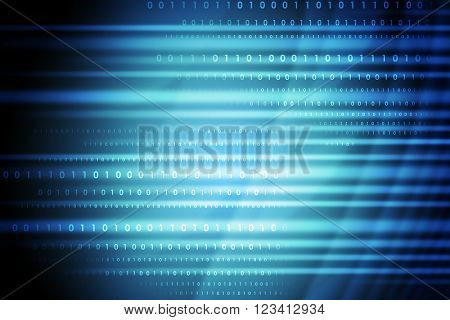 Abstract blue background with numbers and lines, technology concept