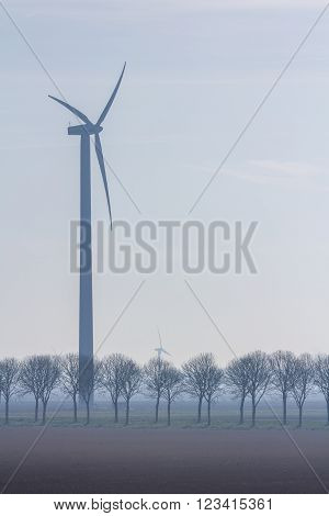 Flevoland the Netherlands - March 26 2016: a wind turbine.