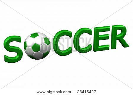 Concept: Soccer isolated on white background. 3D render.