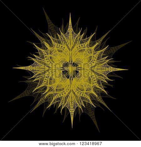Yellow Vector Flower On Black