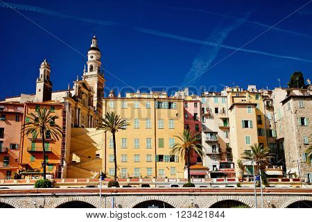 Cote d'Azur France Mentonview of the old town