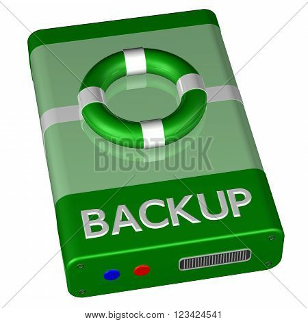 Concept - Backup isolated on white background. 3D render.
