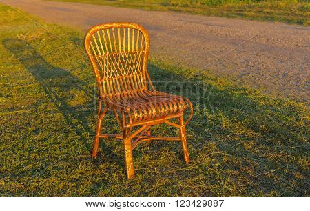 Wicker chair is waiting for the holiday-maker