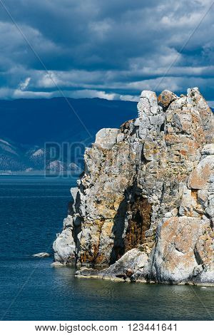 view of the mountain Shamanka Cape Burkhan, island Olkhon Russia