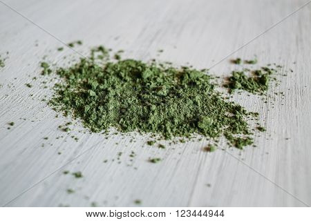 Basma green on a white background green pigment