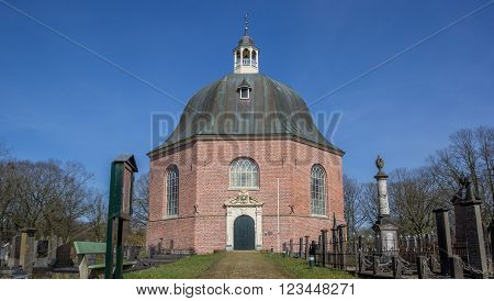 Front of the Koepelkerk in Sappemeer Netherlands